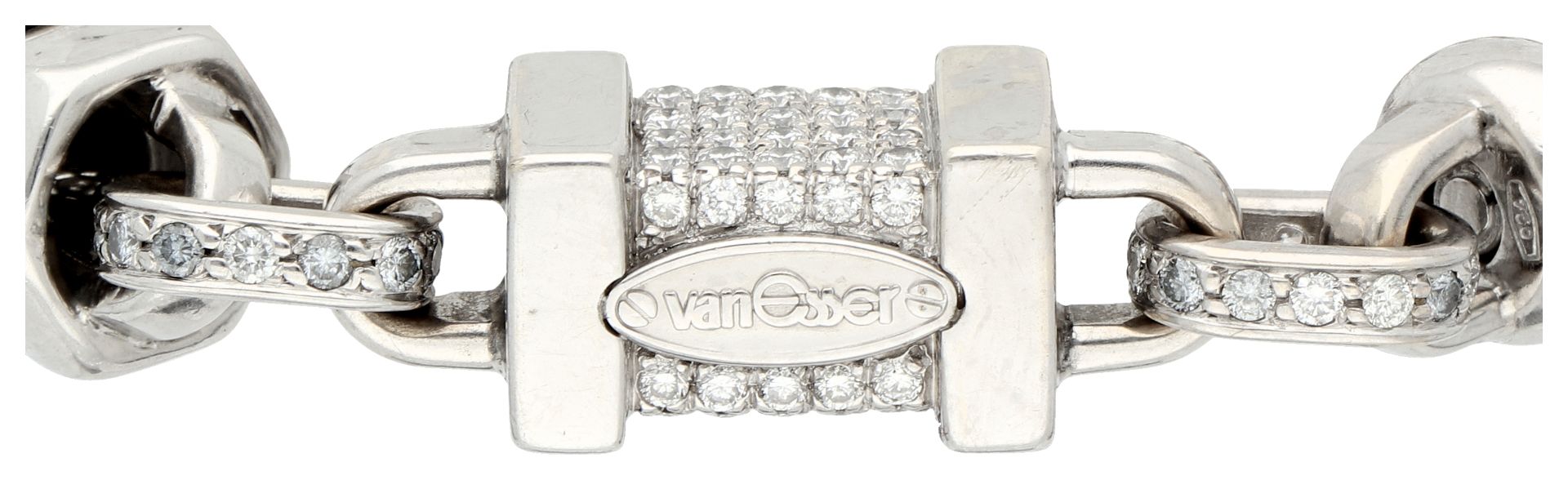 No Reserve - Van Esser 18K white gold link bracelet set with approx. 0.56 ct. diamond. - Bild 2 aus 4