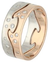 No Reserve - Georg Jensen 18K bicolor gold Fusion ring set with approx. 0.30 ct. diamond.