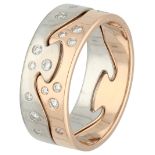 No Reserve - Georg Jensen 18K bicolor gold Fusion ring set with approx. 0.30 ct. diamond.