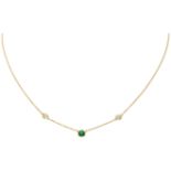 No Reserve - Elsa Peretti for Tiffany & Co 18K yellow gold "Color by the Yard" necklace set with eme