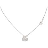No Reserve - 18k Hulchi Belluni white gold necklace set with a total of approx. 0.78 ct. diamonds an