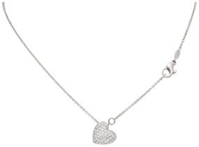 No Reserve - 18k Hulchi Belluni white gold necklace set with a total of approx. 0.78 ct. diamonds an