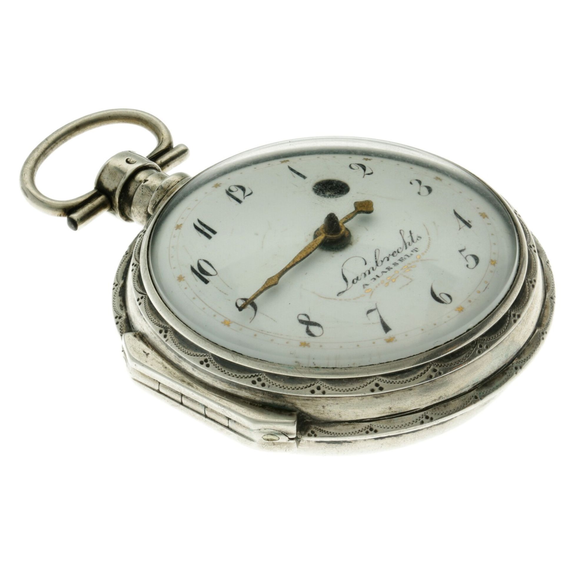 No Reserve - Lambrechts silver (925/1000) Verge Fusee - Men's pocketwatch - approx. 1850 Hasselt, Th - Image 4 of 4