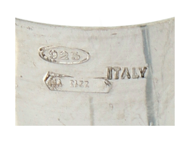 No Reserve - Pianegonda sterling silver white enamel band ring. - Image 5 of 5