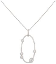 No Reserve - 18k white gold Carigi necklace set with approx. 1.05 ct. diamonds.