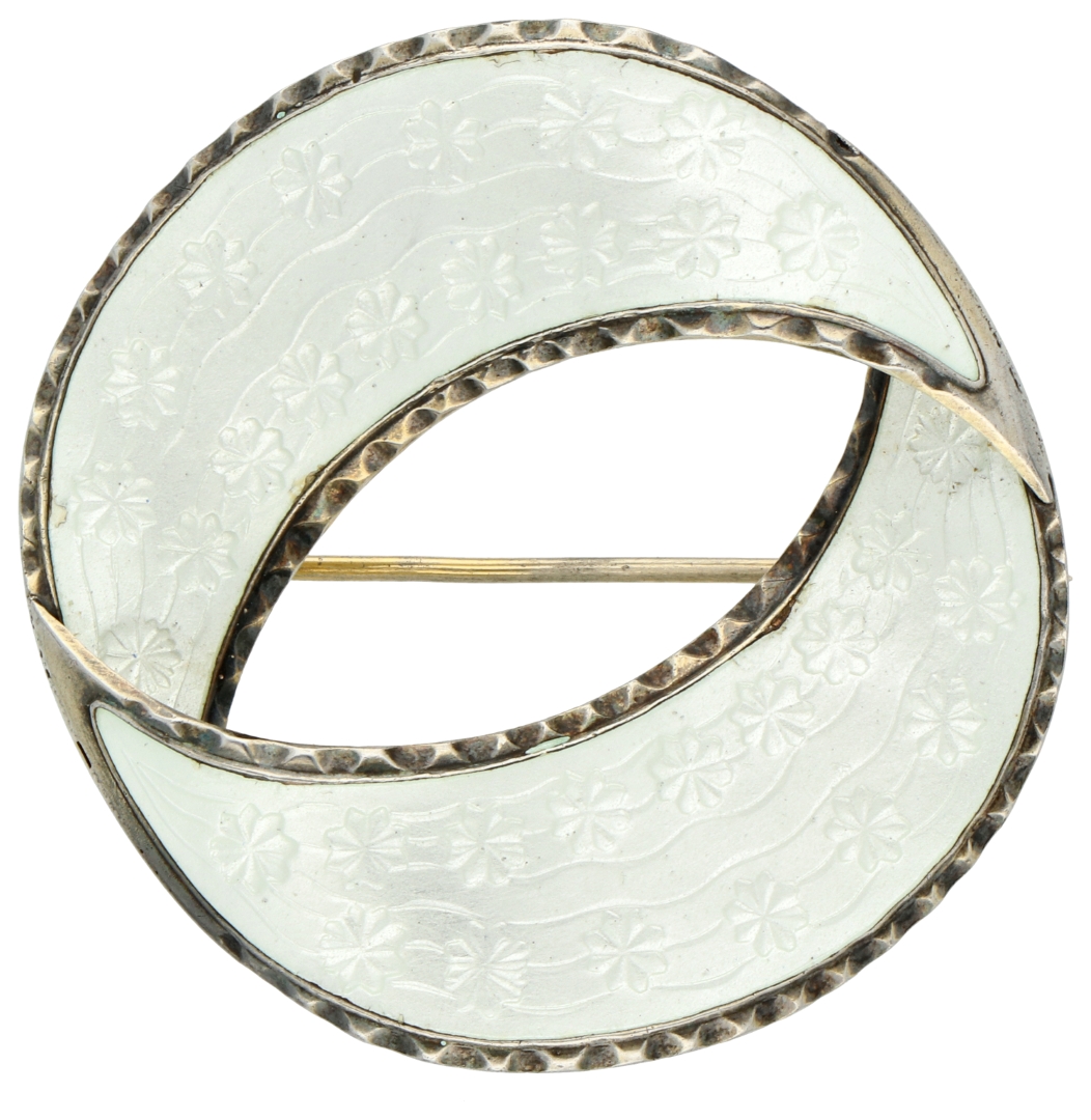 No Reserve - Andresen & Scheinpflug Sterling silver enamel brooch Norway