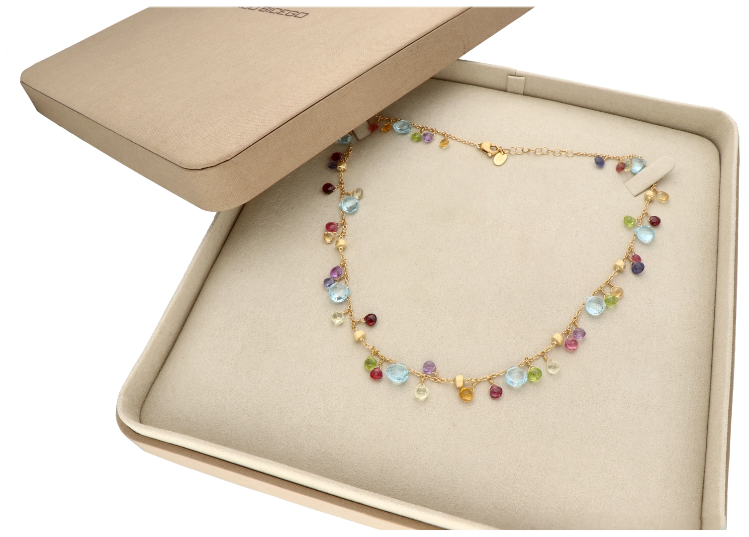 No Reserve - Marco Bicego 'Paradise' collection 18K yellow gold necklace with mix of gemstones - Image 4 of 5