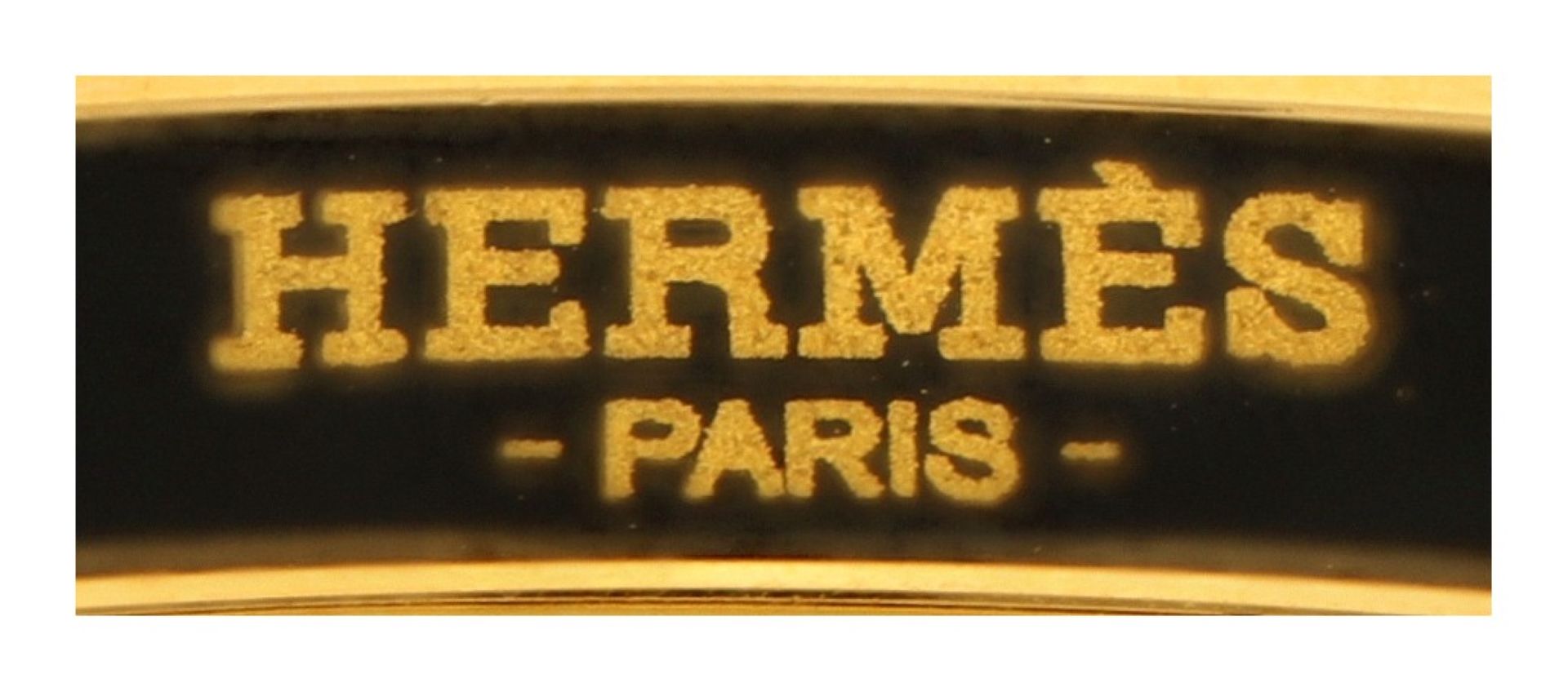 No Reserve - Hermès steel bangle bracelet with white enamel. - Bild 5 aus 6