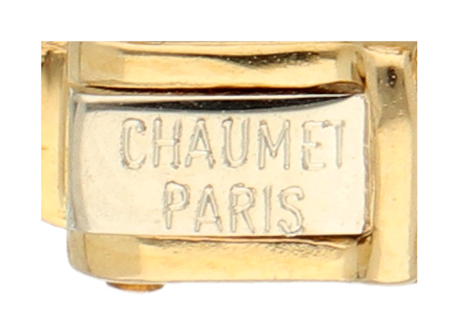 No Reserve - Chaumet 18K yellow gold earrings 'Toi je t'aime' with bois d'amourette. - Image 4 of 7
