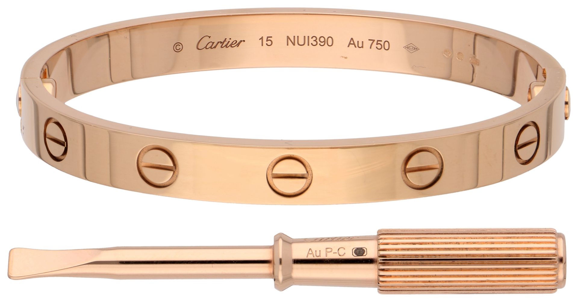 No Reserve - Cartier 18k rose gold love bracelet.
