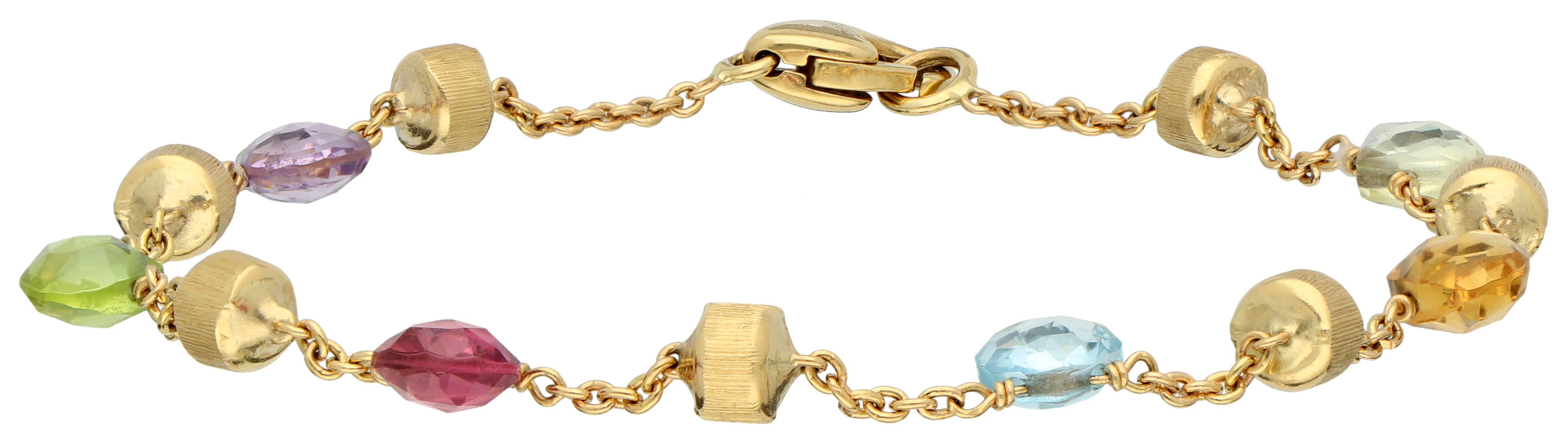No Reserve - Marco Bicego 'Paradise' collection 18K yellow gold bracelet with various gemstones.