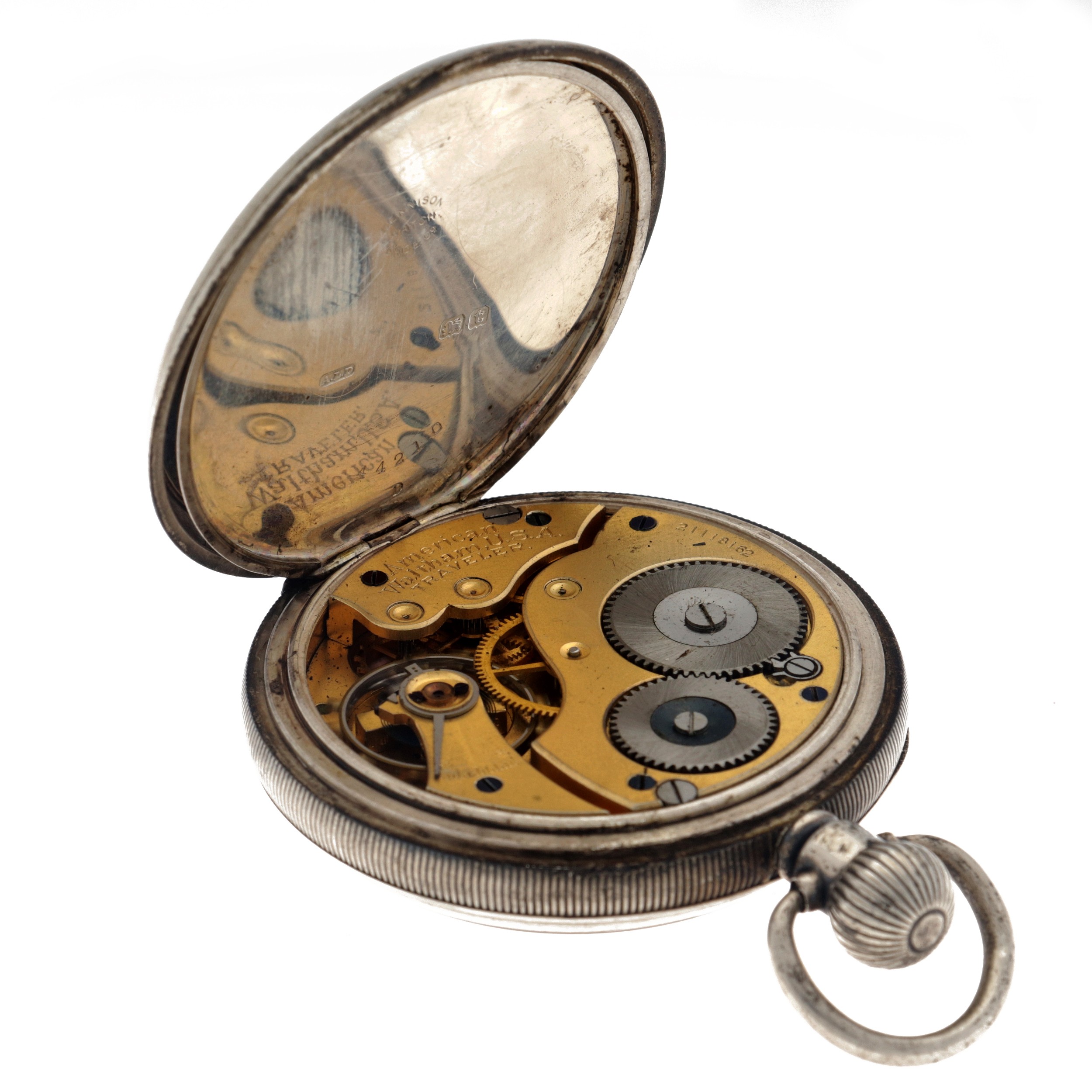 No Reserve - Waltham U.S.A. silver pocketwatch (925/1000) - Men's pocketwatch - approx. 1918. - Image 6 of 7