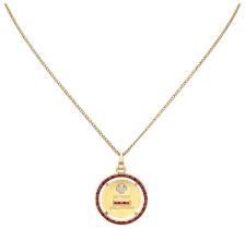 No Reserve - French 18K yellow gold Alphonse Augis Plus qu'hier moins que demain pendant on gold-pla