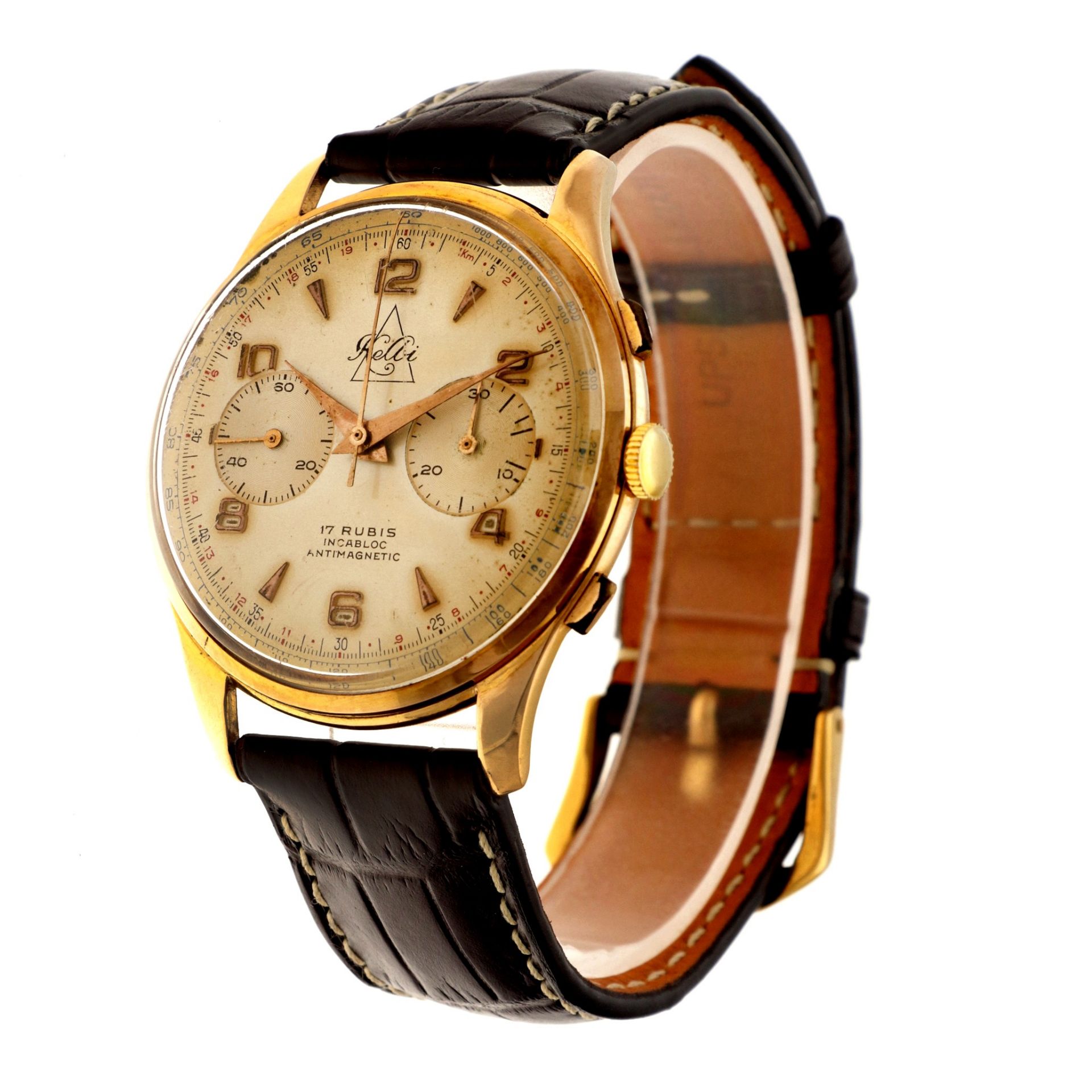 No Reserve - Relbi Chronograph Suisse (18K.) - Men's watch. - Bild 2 aus 6