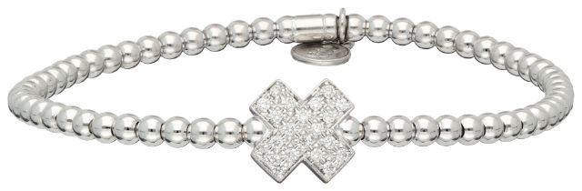 No Reserve - Source 18K white gold Reflex bracelet set with approx. 0.20 ct. diamond.