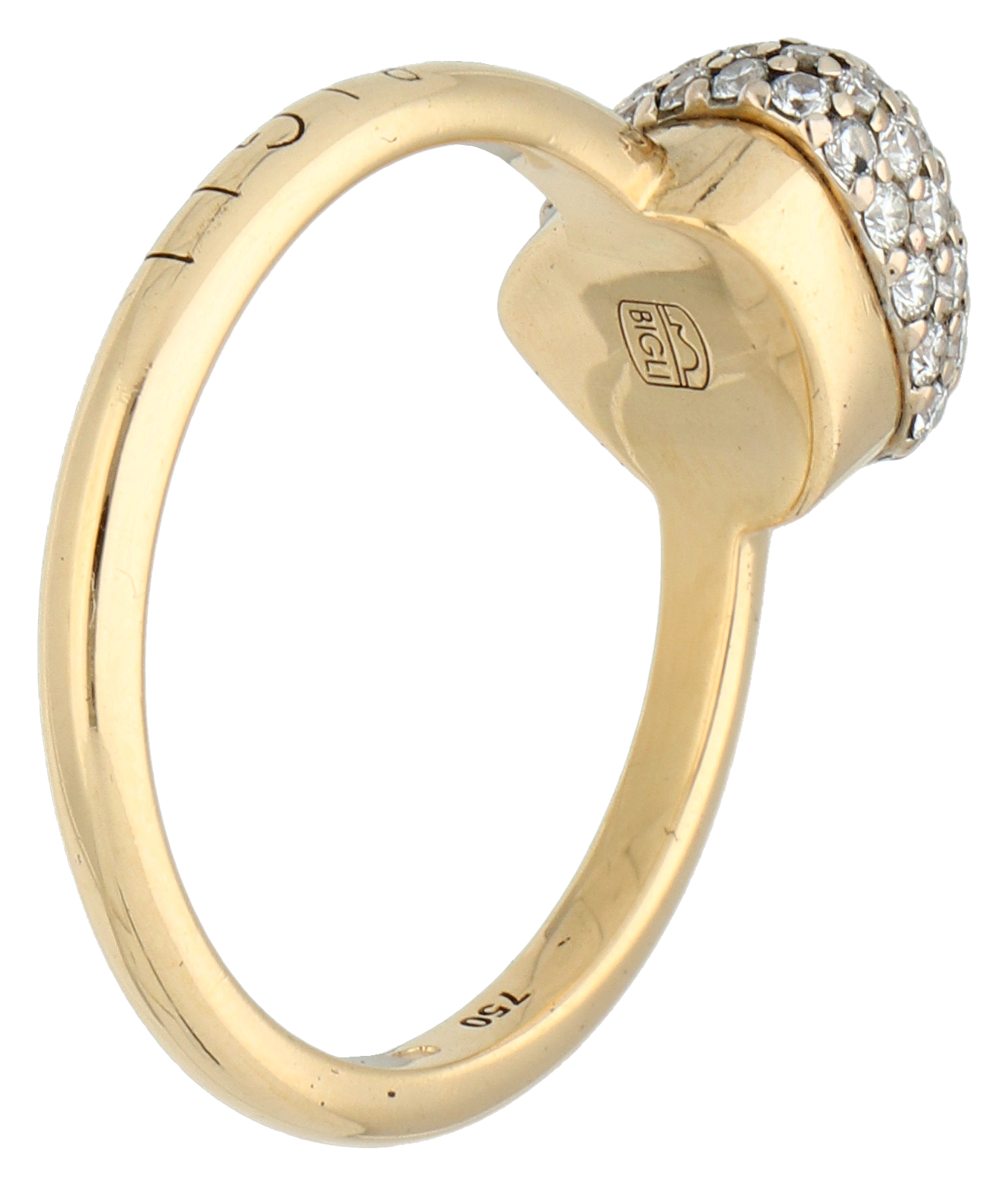 No Reserve - Bigli 18K white gold 'mini sweety' ring with diamond. - Image 2 of 4