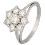 No Reserve - 18K White gold rosette ring set with approx. 0.90 ct. diamond.