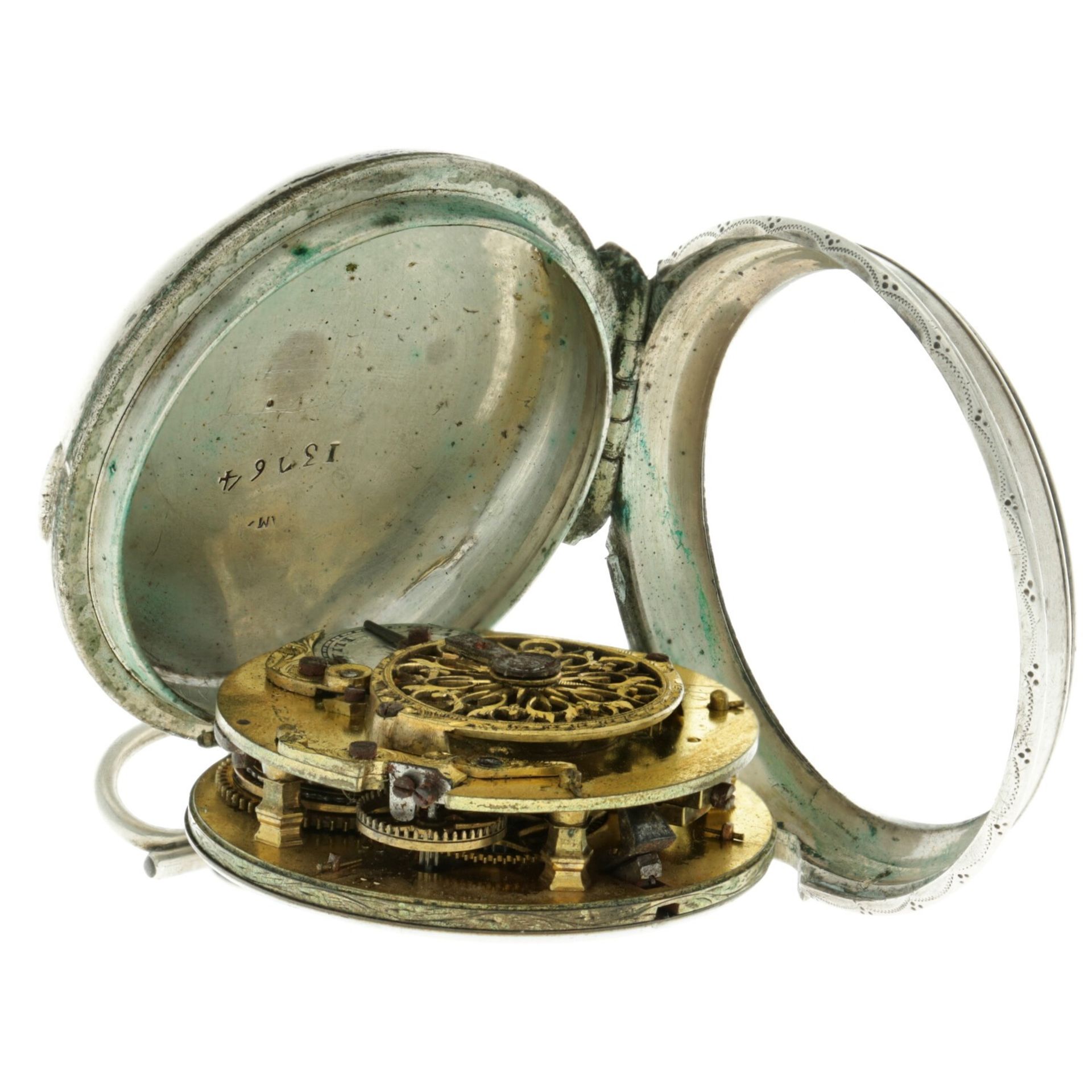 No Reserve - Lambrechts silver (925/1000) Verge Fusee - Men's pocketwatch - approx. 1850 Hasselt, Th - Image 3 of 4