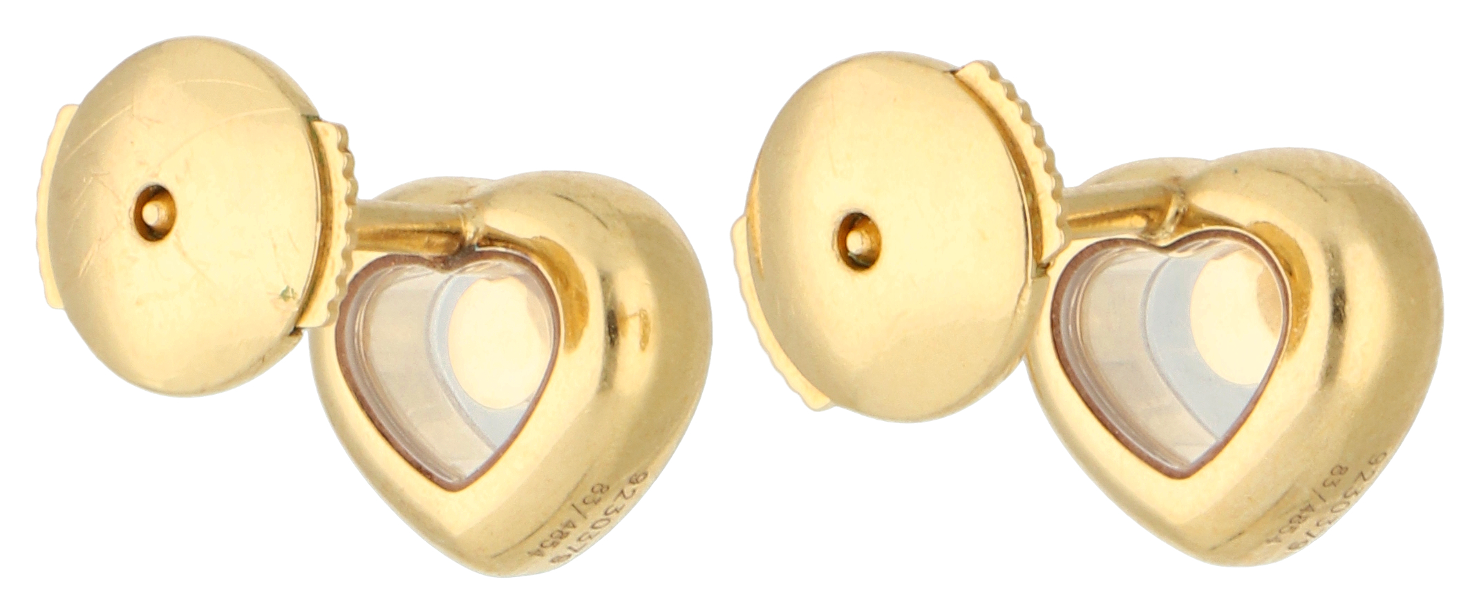 No Reserve - Chopard 18K yellow gold Happy Diamonds stud earrings set with approx. 0.11 ct. diamonds - Image 2 of 7