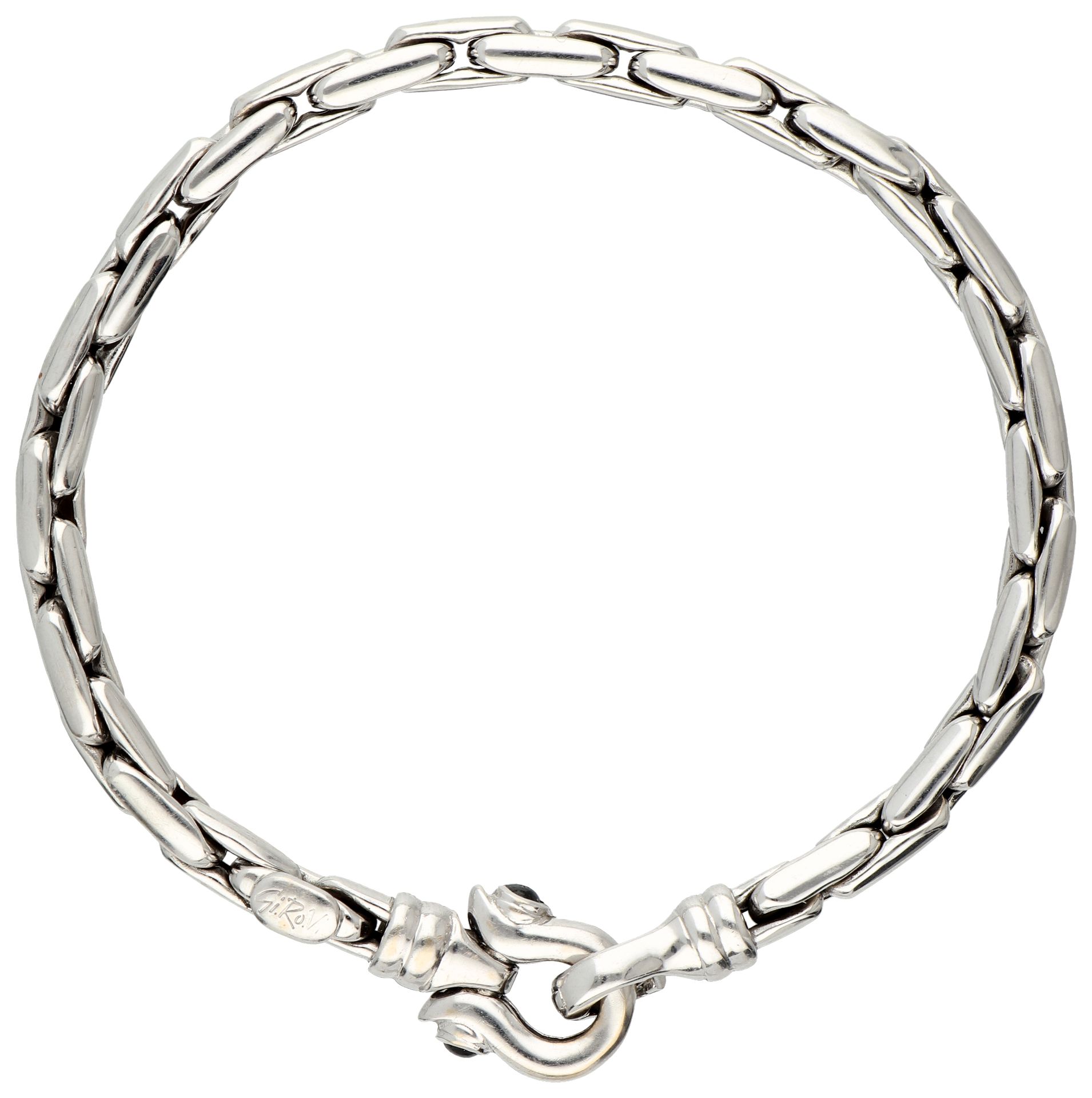 No Reserve - Gi.Ro.Vi. 18K white gold link bracelet.