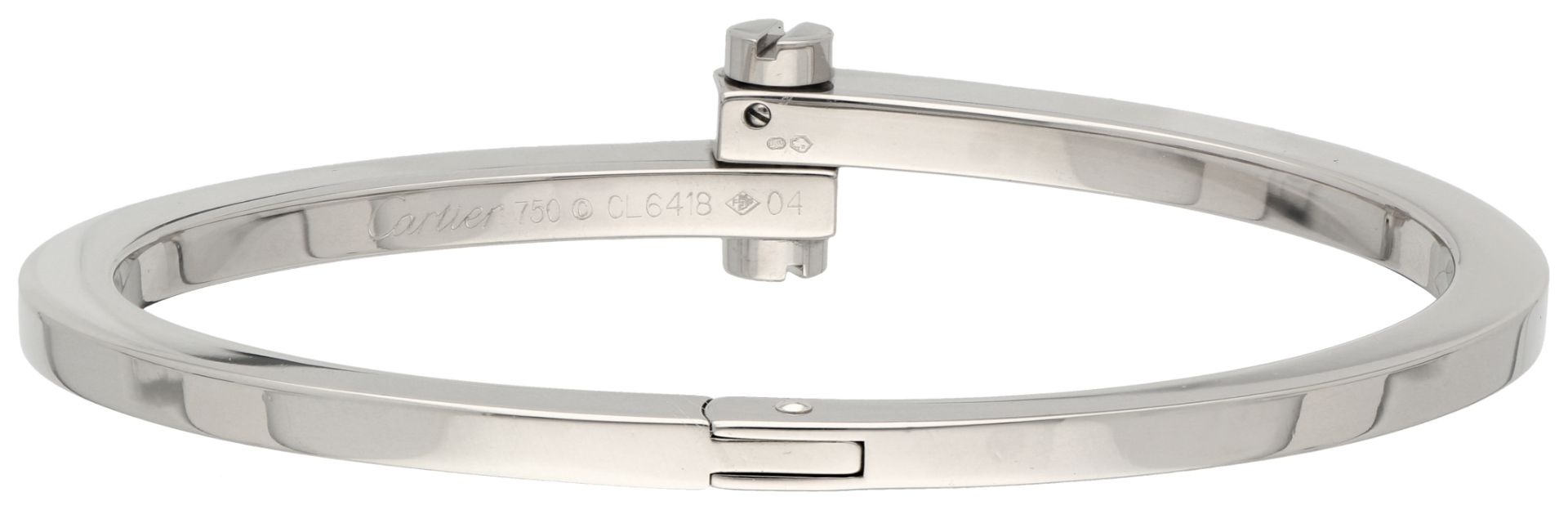 No Reserve - Cartier Menotte 18K white gold bracelet bangle and screwdriver.