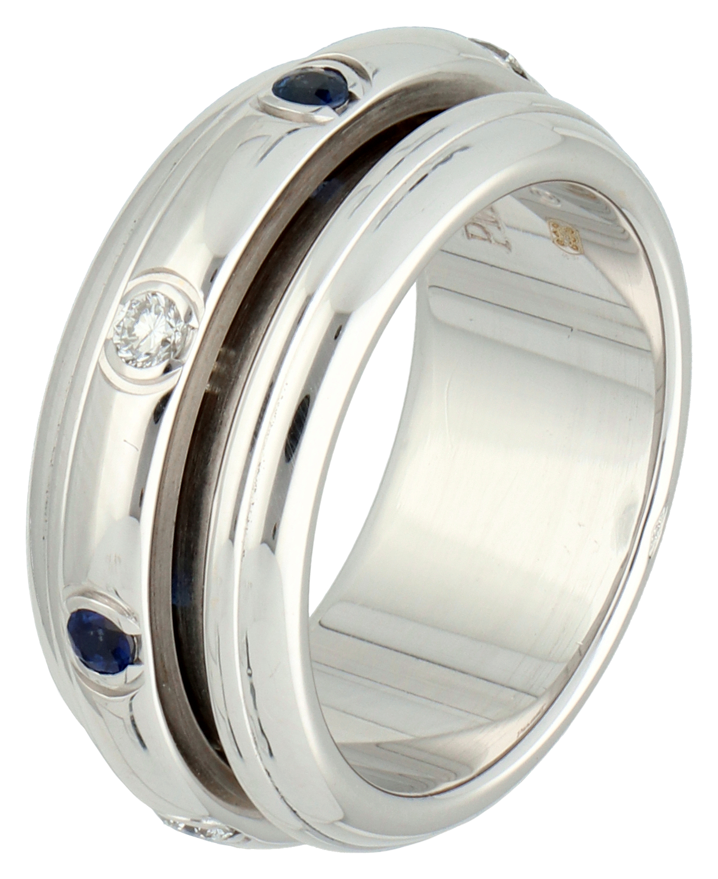No Reserve - Piaget 18K white gold Possession ring set with diamond and sapphire.