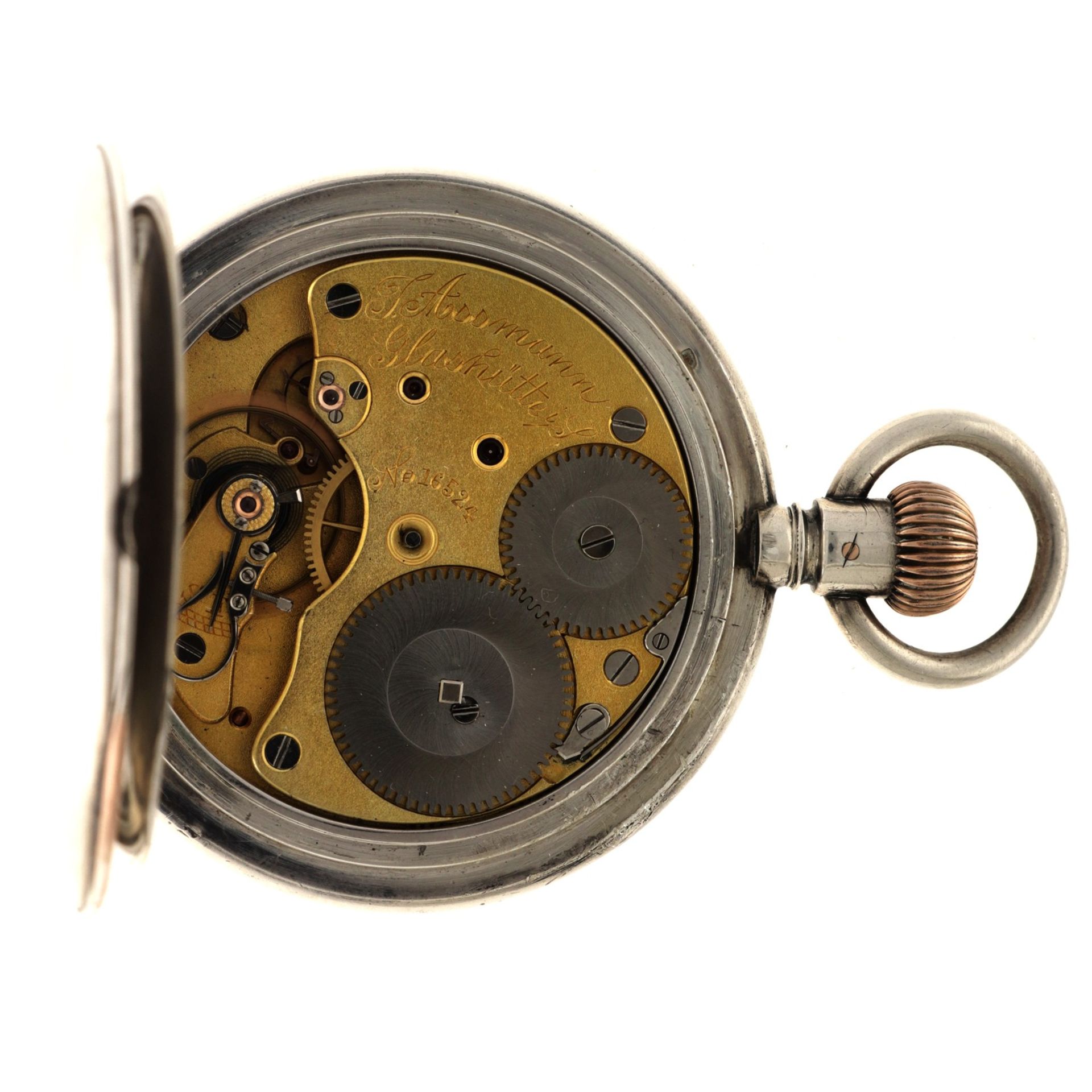 No Reserve - J. Assman Silver (900/1000) - Men's pocket watch.  - Bild 3 aus 5