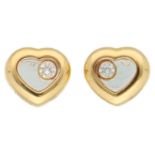 No Reserve - Chopard 18K yellow gold Happy Diamonds stud earrings set with approx. 0.11 ct. diamonds