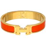 No Reserve - Hermès 'CLIC H' bracelet with orange enamel. 