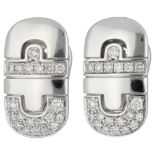 No Reserve - Bvlgari 18K white gold 'Parentesi' stud earrings set with approx. 0.52 ct. diamond.