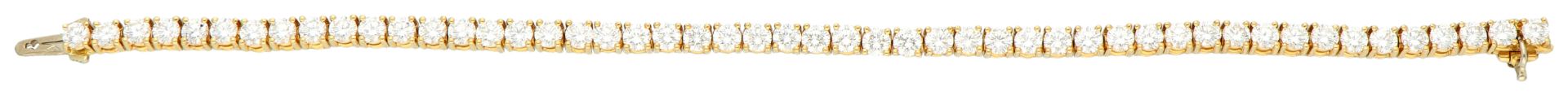 No Reserve - 18K yellow gold tennis bracelet set with approx. 5.00 ct. diamond. - Bild 3 aus 3