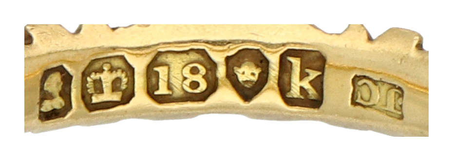 No Reserve - English antique 18K yellow gold memorial ring from 1825. - Image 4 of 4