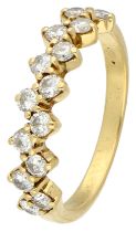 No Reserve - 18K yellow gold ring set with approx. 0.56 ct. diamond.