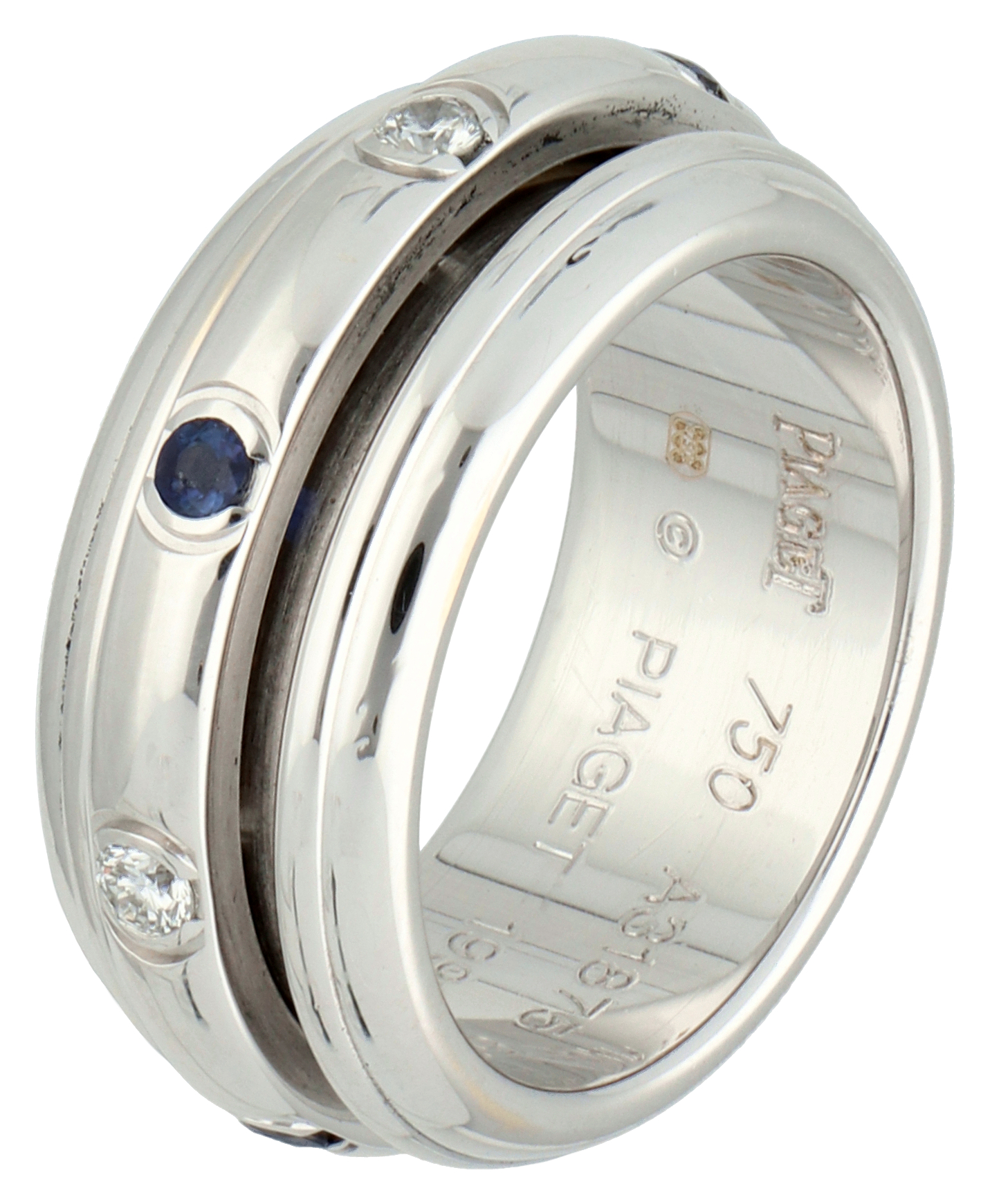 No Reserve - Piaget 18K white gold Possession ring set with diamond and sapphire. - Image 2 of 3