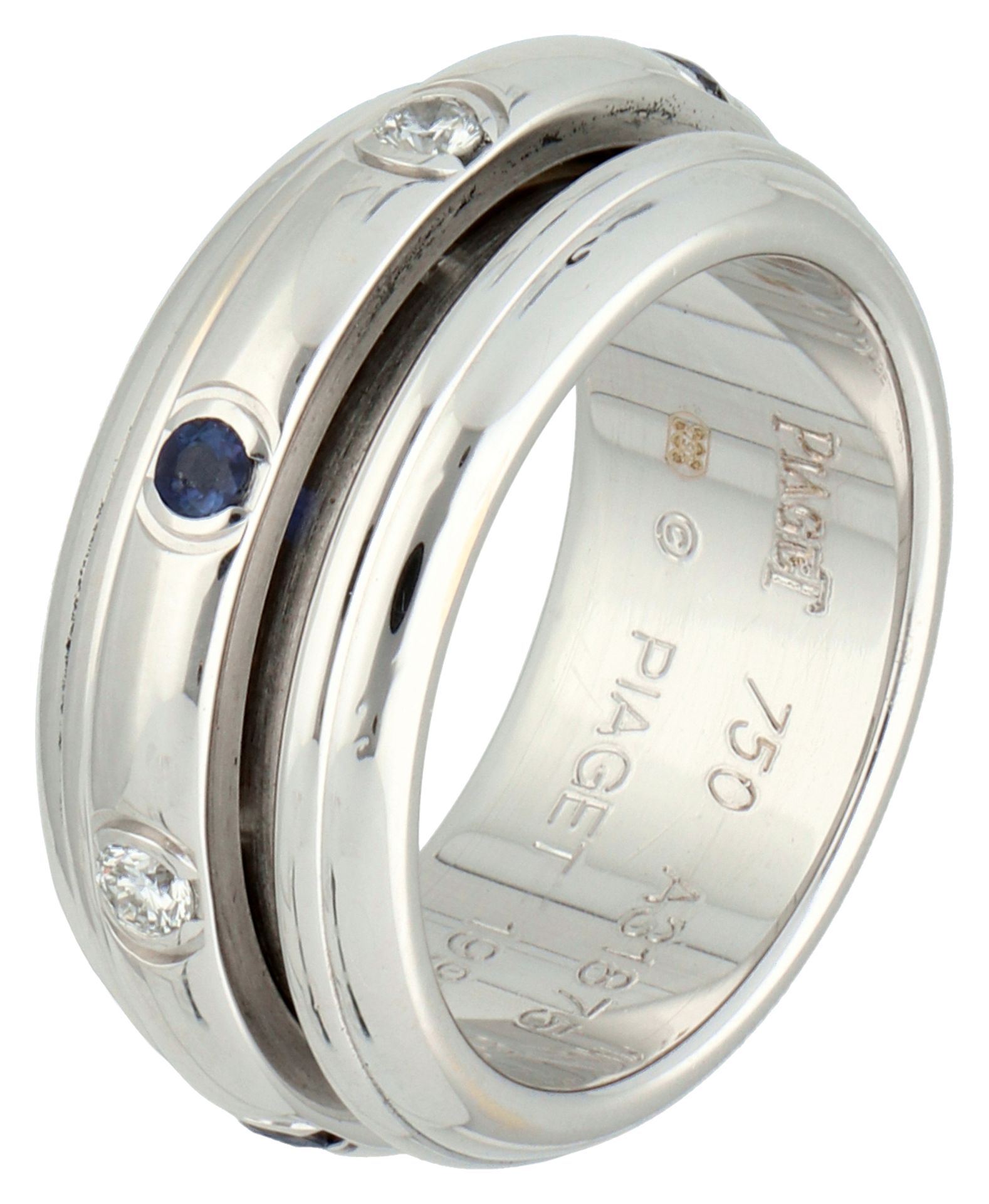 No Reserve - Piaget 18K white gold Possession ring set with diamond and sapphire. - Bild 2 aus 3