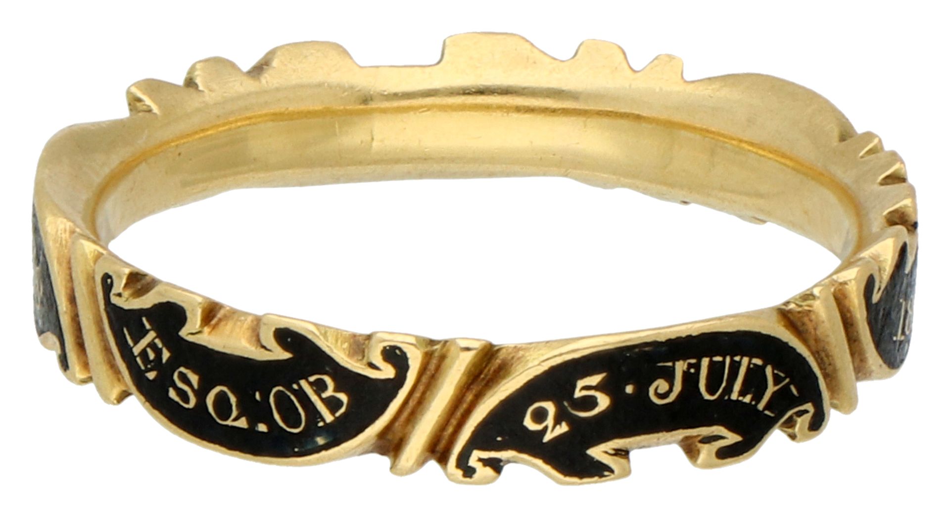 No Reserve - English antique 18K yellow gold memorial ring from 1825. - Image 2 of 4