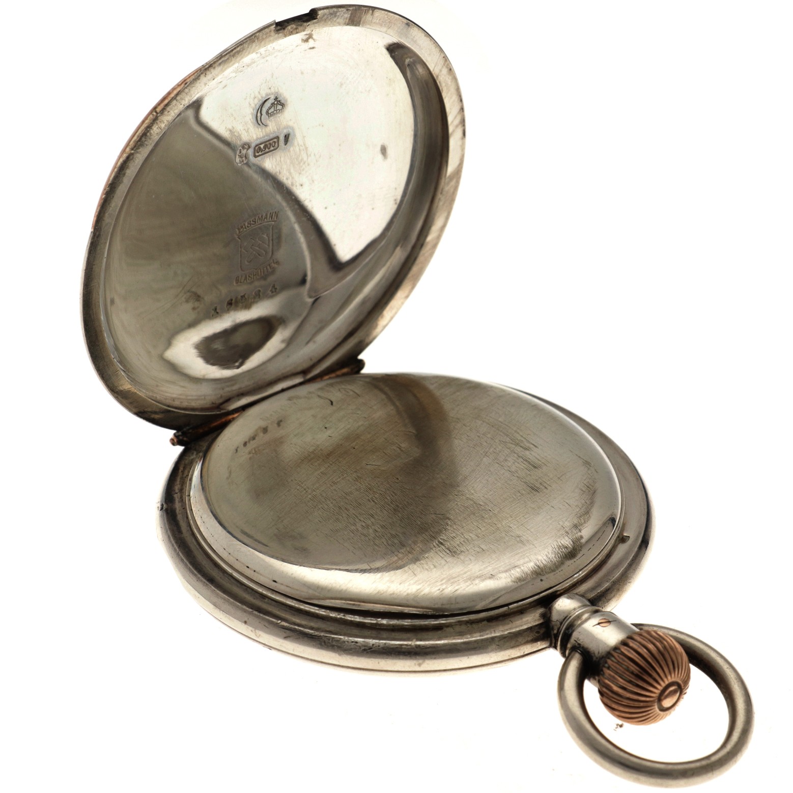 No Reserve - J. Assman Silver (900/1000) - Men's pocket watch.  - Image 5 of 5