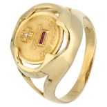 No Reserve - Alphonse Augis Plus qu'hier, Moins que demain 18K yellow gold ring.