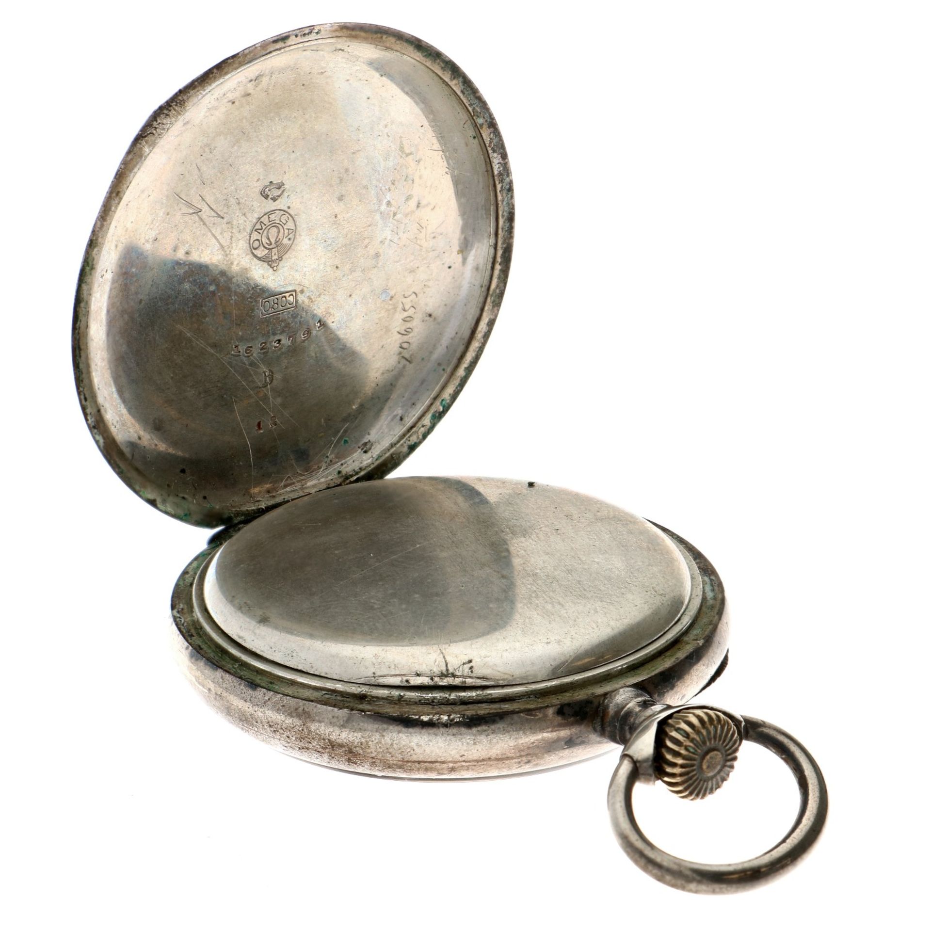 No Reserve - Omega Lever-Escapement silver 800/1000 - Men's pocketwatch - approx. 1958. - Bild 4 aus 5
