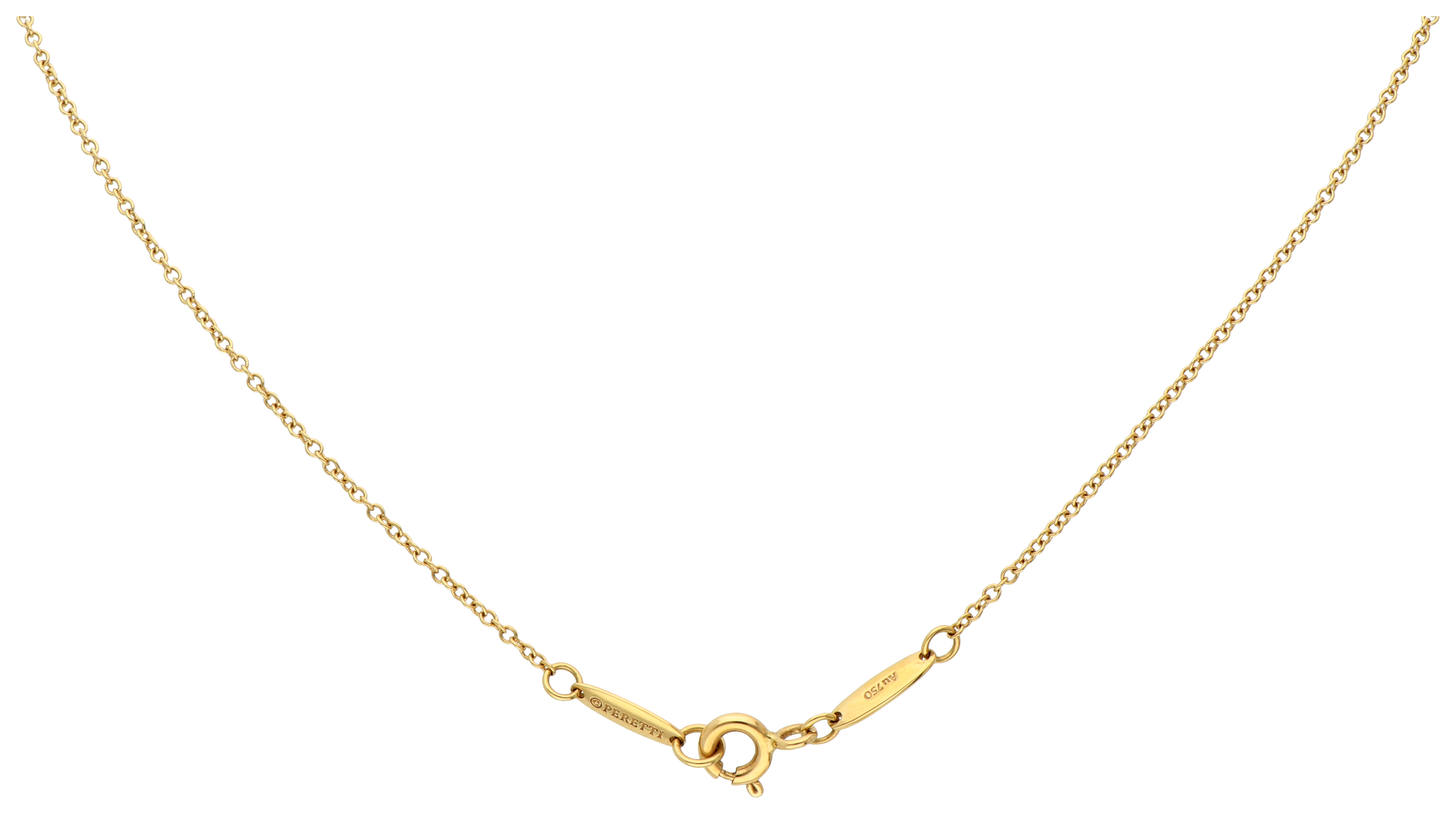 No Reserve - Elsa Peretti for Tiffany & Co 18K yellow gold "Color by the Yard" necklace set with eme - Image 2 of 5
