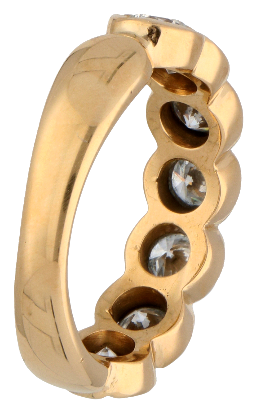 No Reserve - 18K Yellow gold demi-alliance ring set with ca. 1.05 ct. diamond. - Bild 2 aus 2