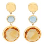 No Reserve - Marco Bicego 'Jaipur Color' collection 18K yellow gold stud earrings.