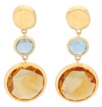 No Reserve - Marco Bicego 'Jaipur Color' collection 18K yellow gold stud earrings.