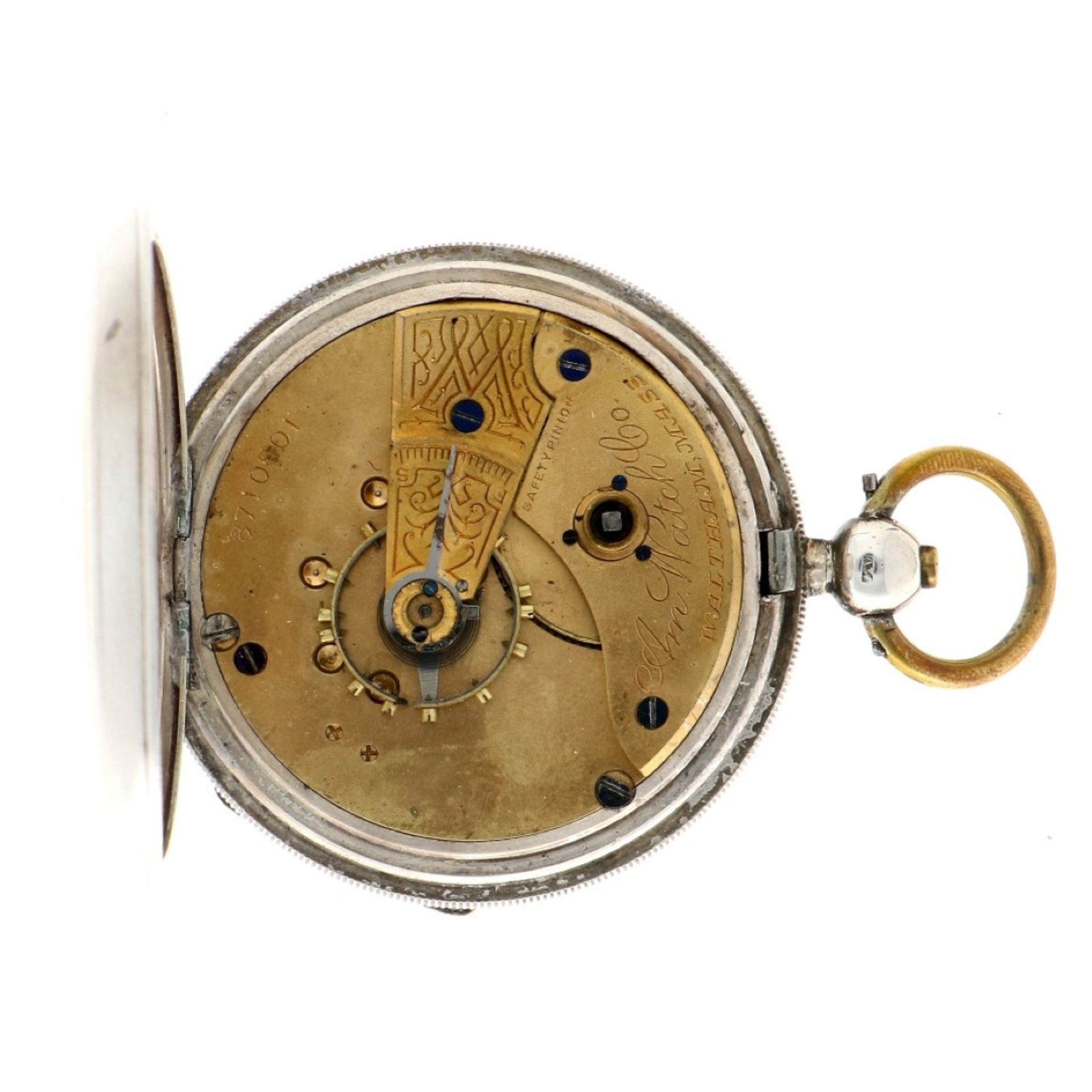 No Reserve - Waltham Mass. 925/1000 silver - Men's pocketwatch - approx. 1800 - 1850. - Bild 3 aus 5