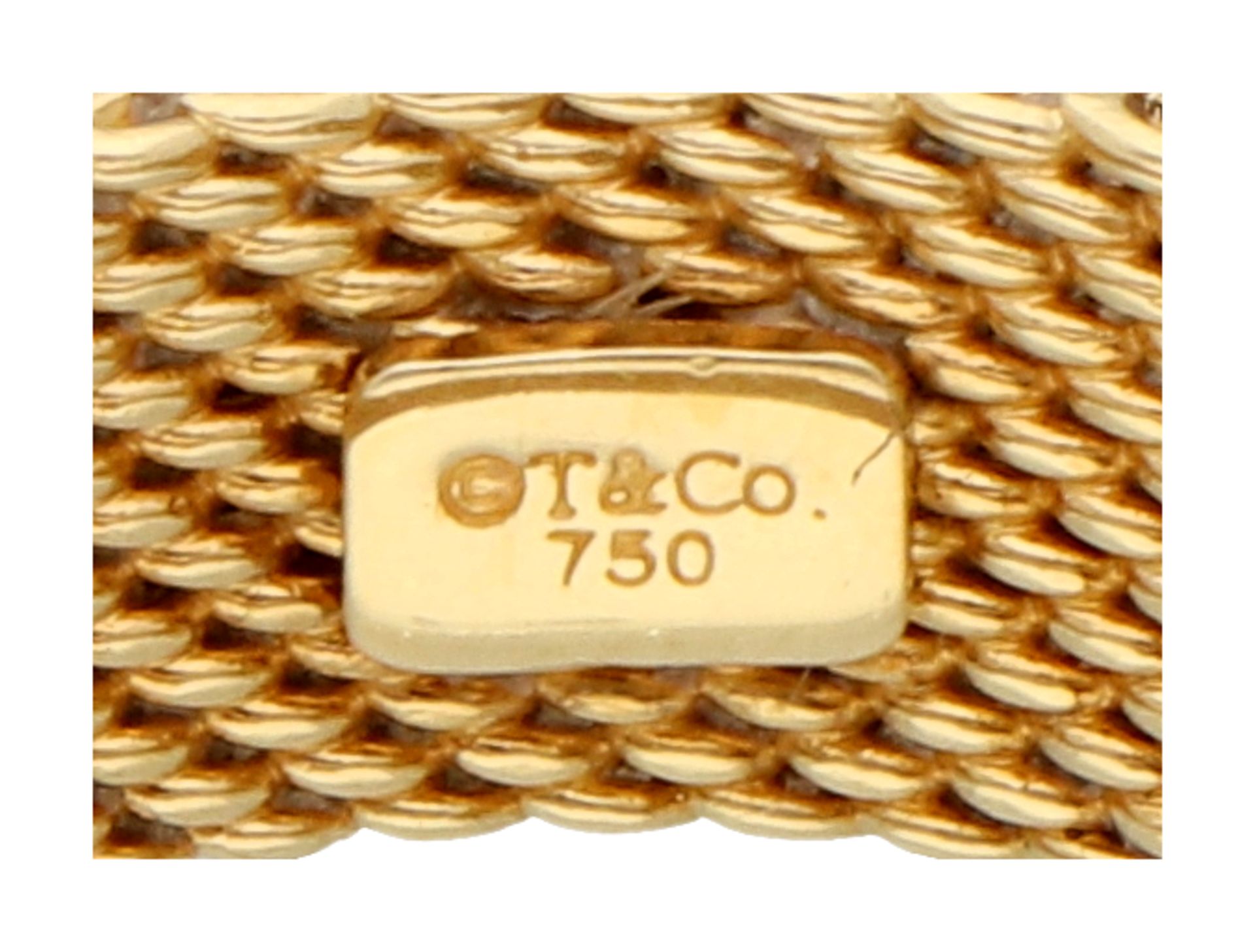 No Reserve - Tiffany & Co 18K yellow gold mesh ring set with approx. 0.04 ct. diamond. - Bild 3 aus 3
