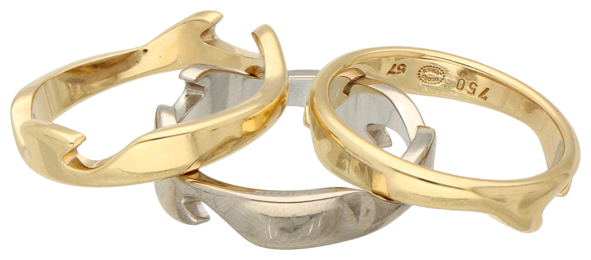 No Reserve - Georg Jensen 18K bicolor gold Fusion ring. - Bild 3 aus 4