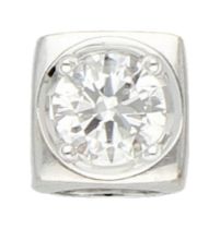 No Reserve - Dinh made of 18K white gold 'le cube' pendant set with approx. 0.05 ct. diamond.