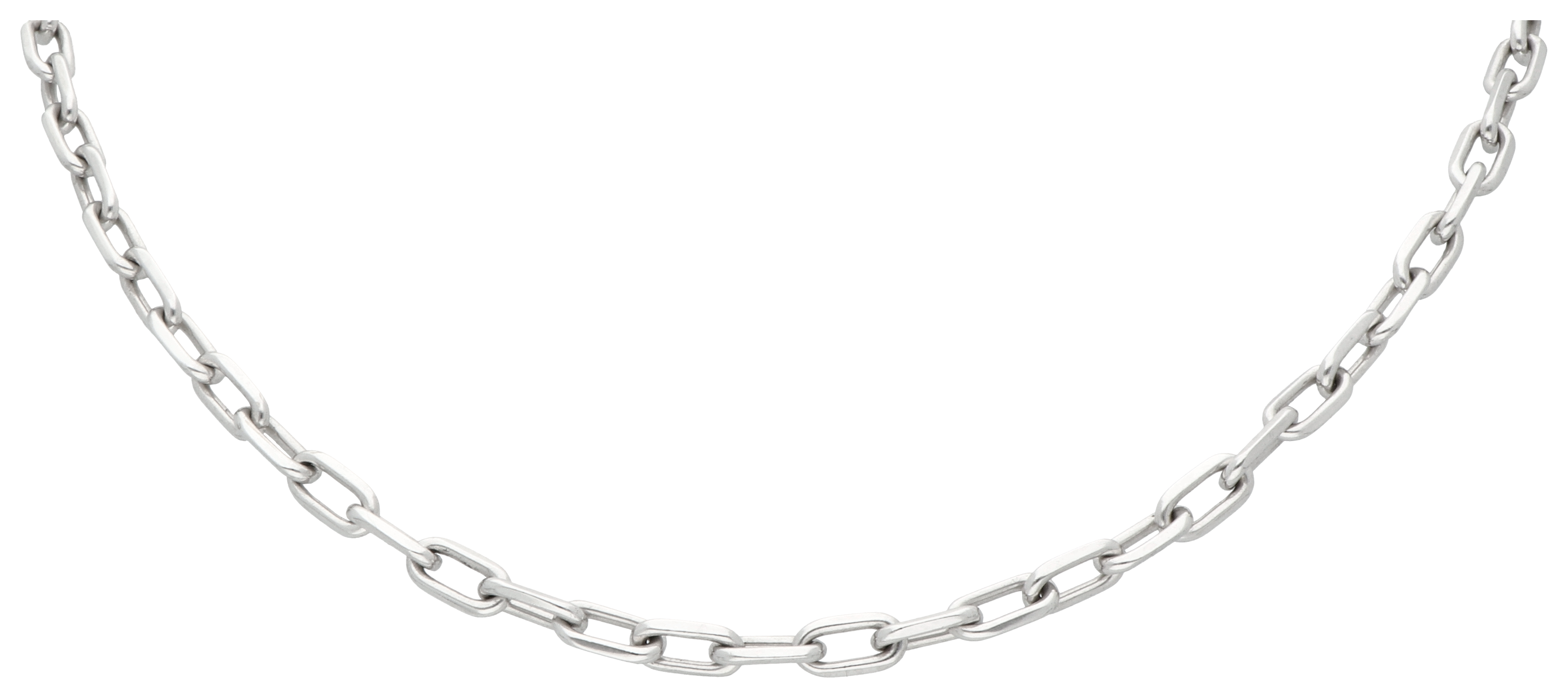 No Reserve - Cartier 18K white gold Santos link necklace.