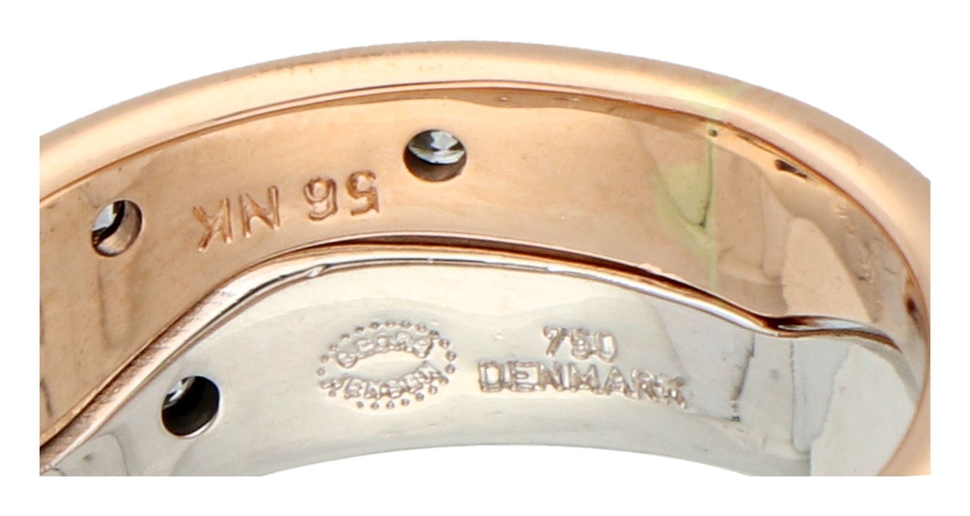 No Reserve - Georg Jensen 18K bicolor gold Fusion ring set with approx. 0.30 ct. diamond. - Bild 5 aus 5
