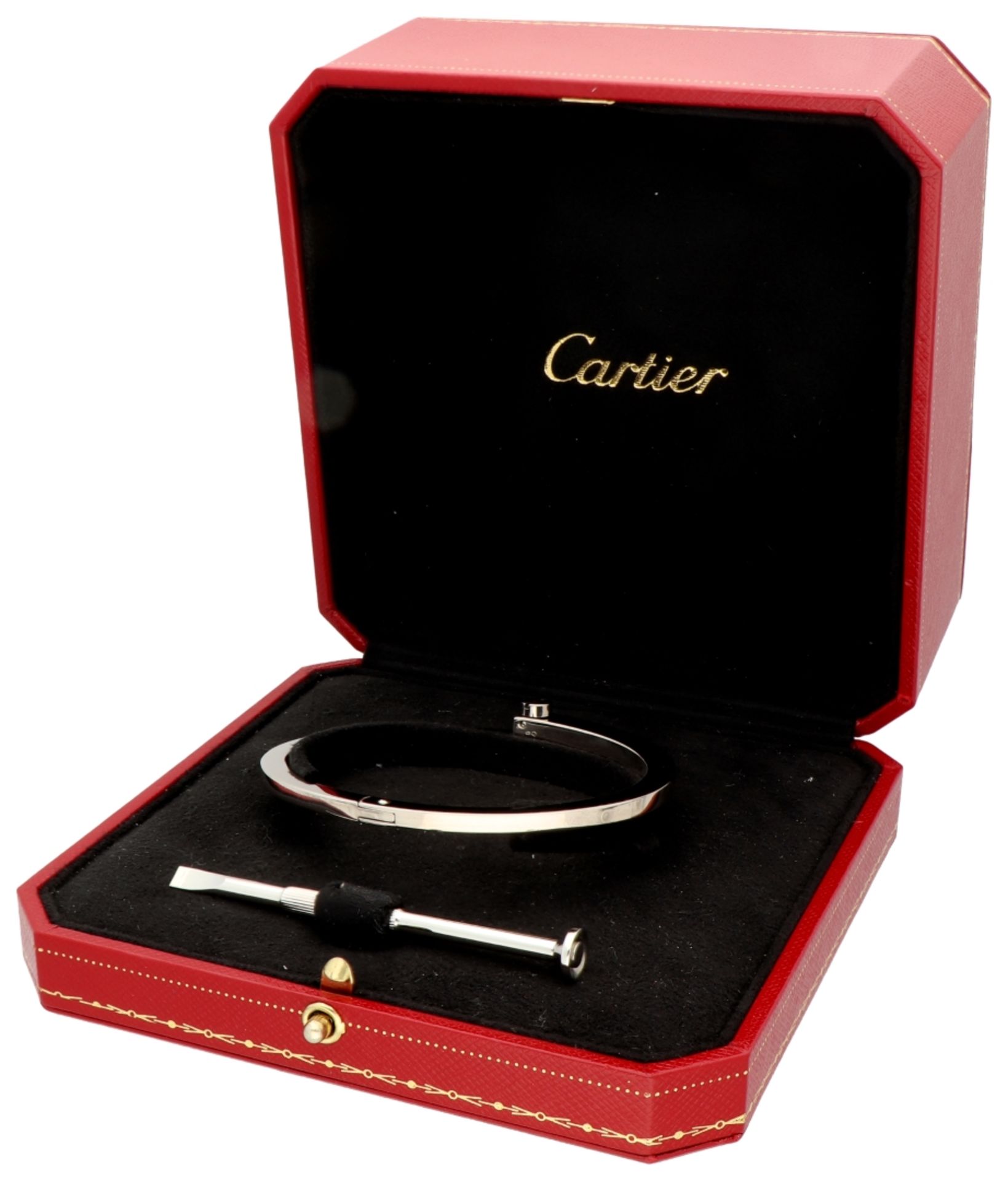No Reserve - Cartier Menotte 18K white gold bracelet bangle and screwdriver. - Bild 3 aus 4